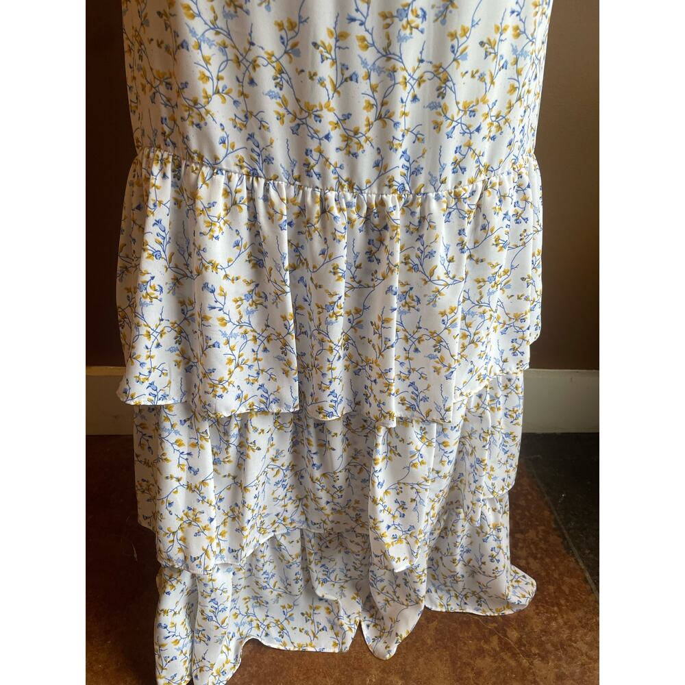NWT Kaari Blue Medium La Dolce Vita Layered Floral Skirt $80 - Picture 5 of 9